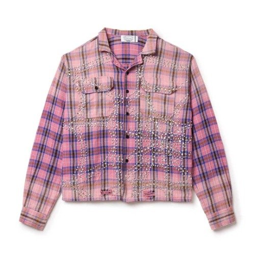 Pink Vale Flannel shirt with a classic pink plaid design